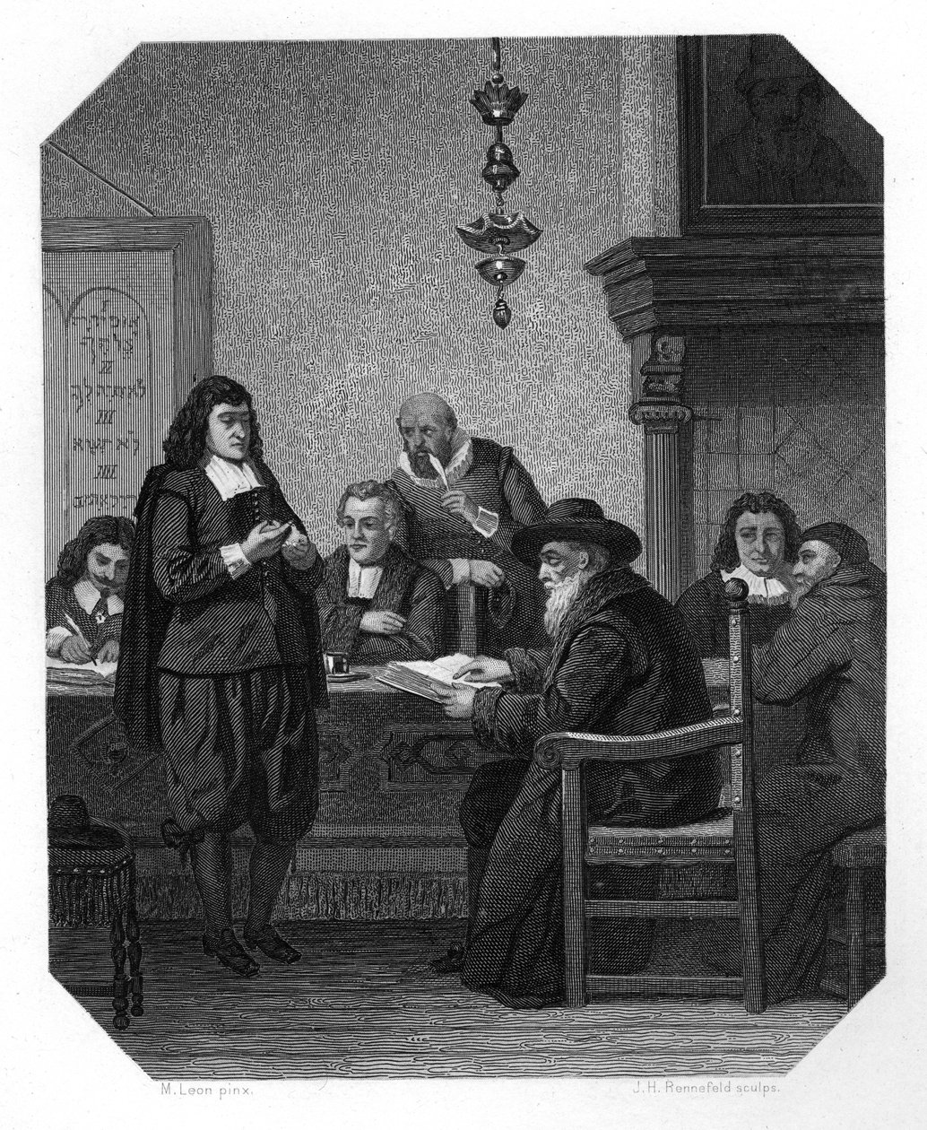 Benedict Spinoza, 17. századi holland filozófus, 1870 körül. alkotó: J. H. Rennefeld