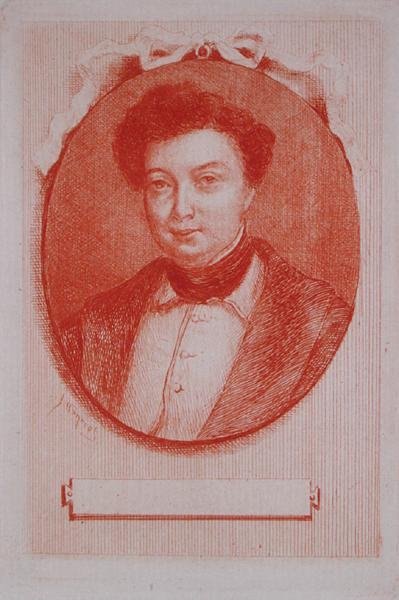 Alexandre Dumas pere portréja (1803-70) 1830-40 körül (szangvinikus papíron) alkotó: J. Hanriot