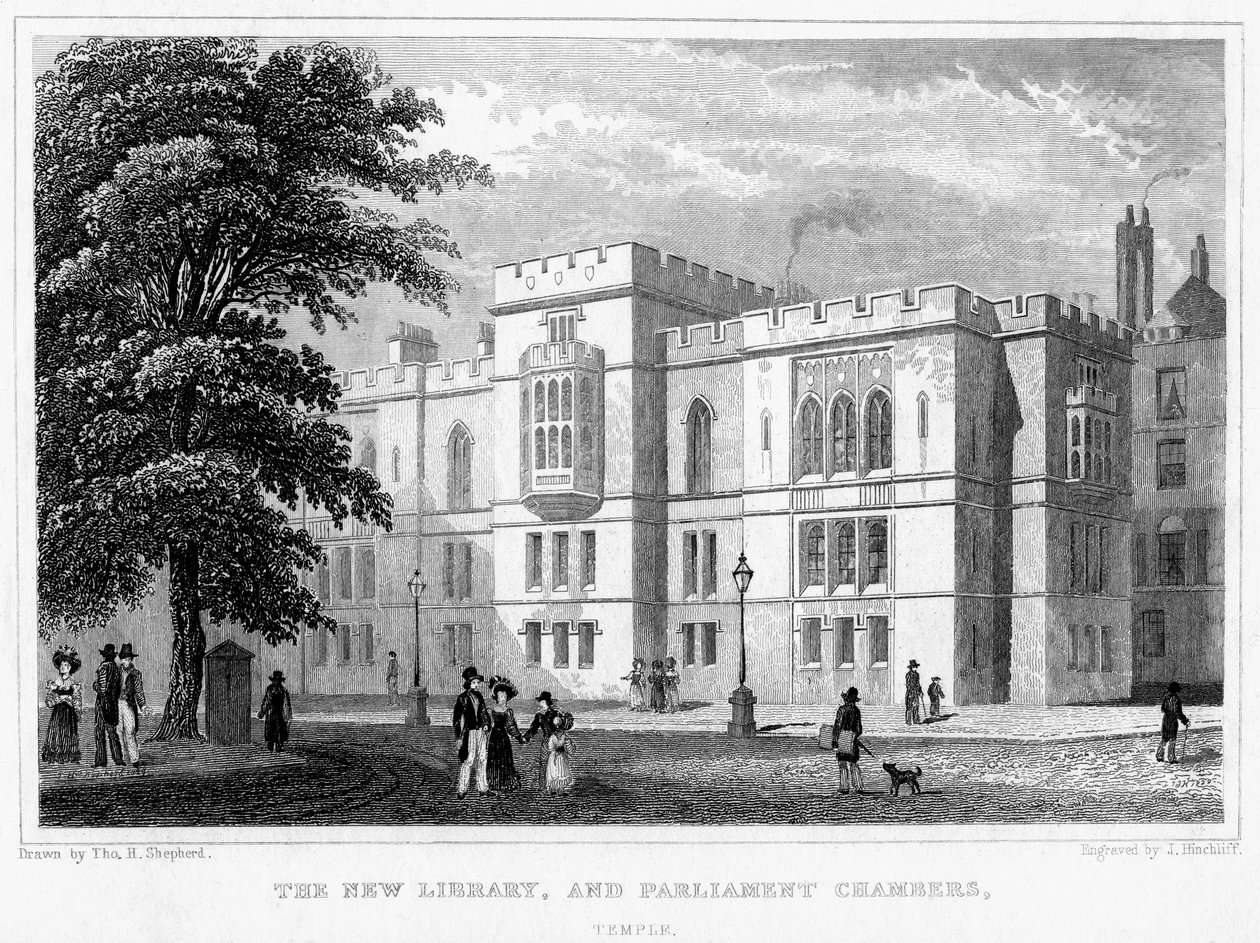 The New Library and Parliament Chambers, Temple, London, 1829. alkotó: J Hinchcliff