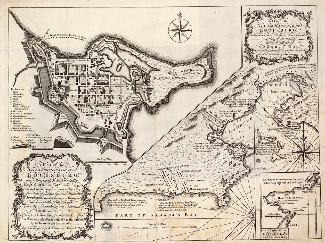 Louisburg városának és kikötőjének terve, Cape Breton állam alkotó: J. Hinton