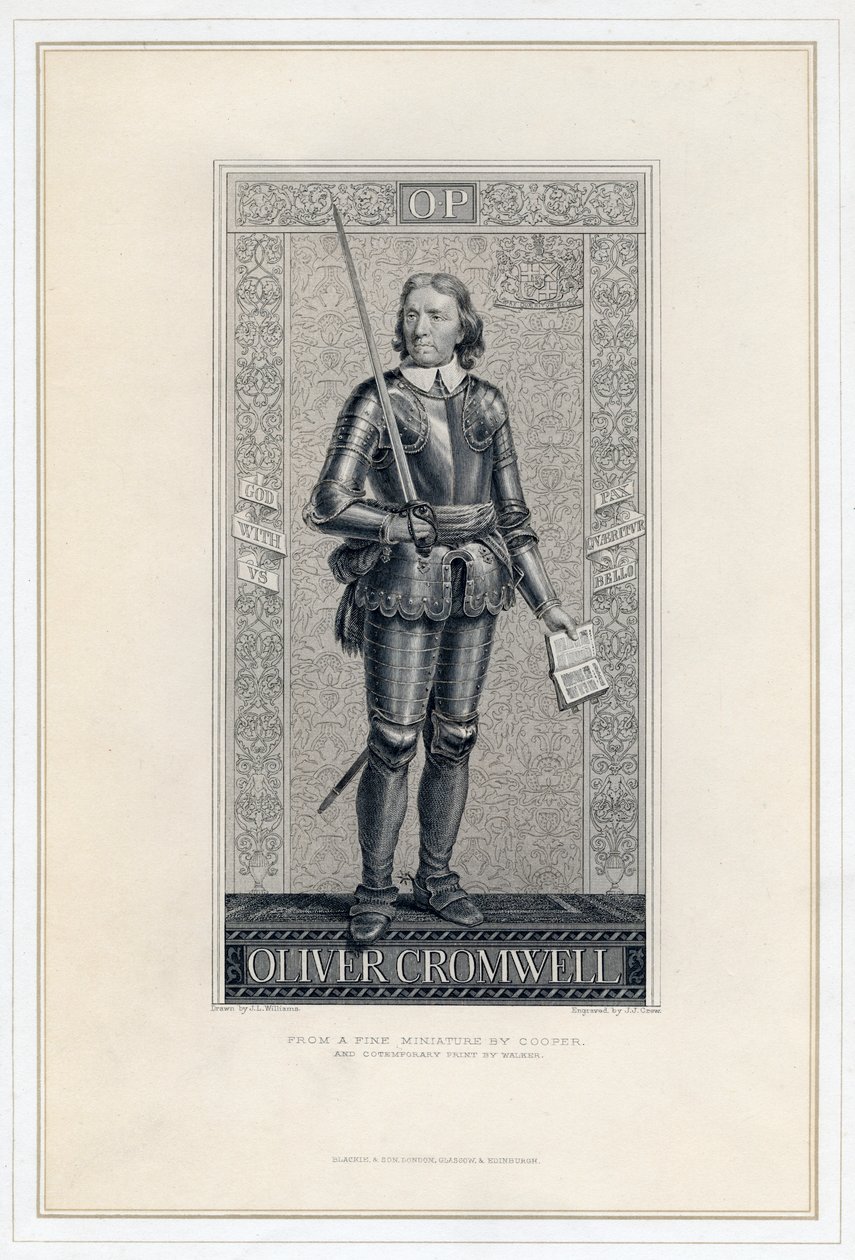 Oliver Cromwell 1599-1658, 19. század. alkotó: J. J. Crew