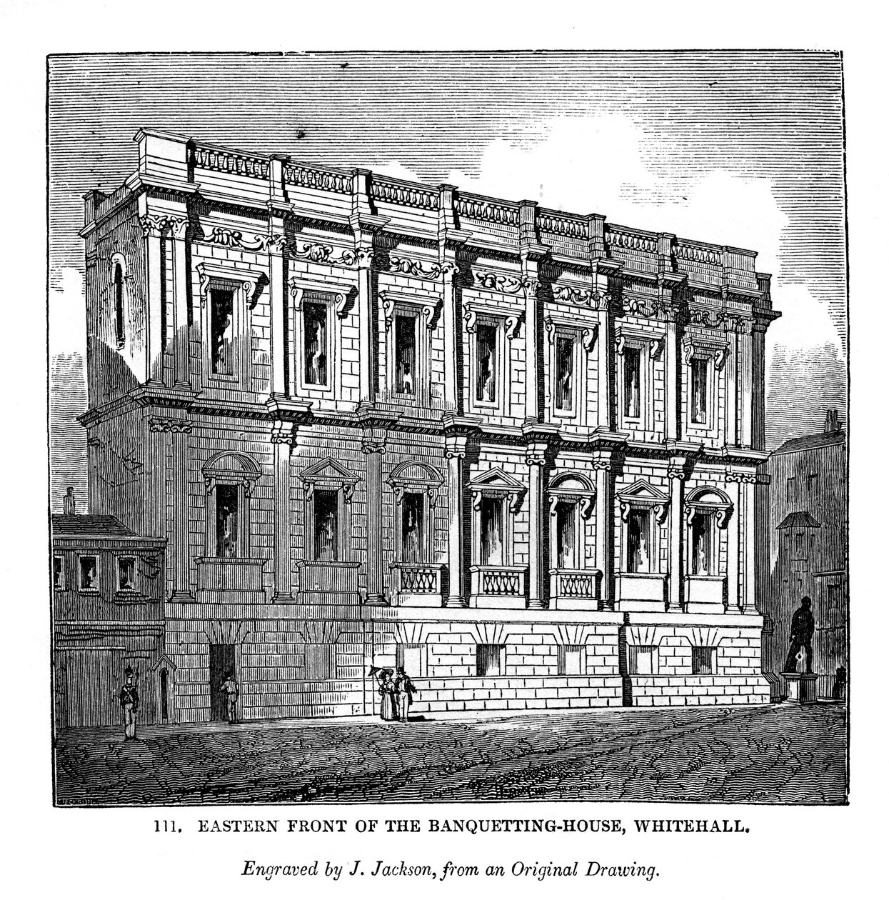 A bankettház keleti eleje, Whitehall, 1843 alkotó: J. Jackson