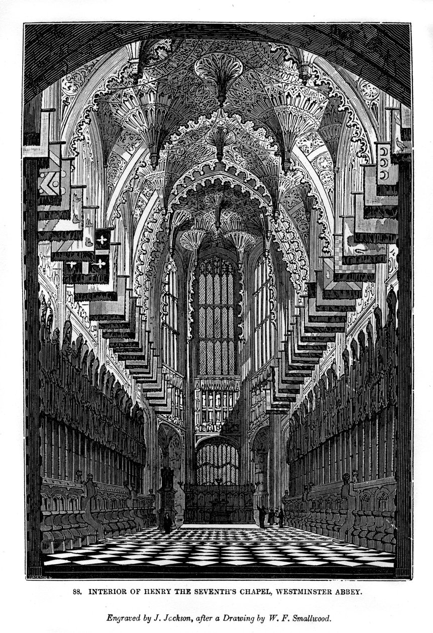 VII. Henrik kápolna belseje, Westminster Abbey, 1843 alkotó: J. Jackson