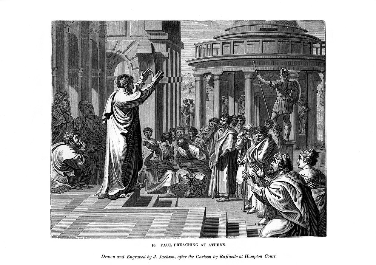 Pál prédikál Athénban, 1843. alkotó: J. Jackson