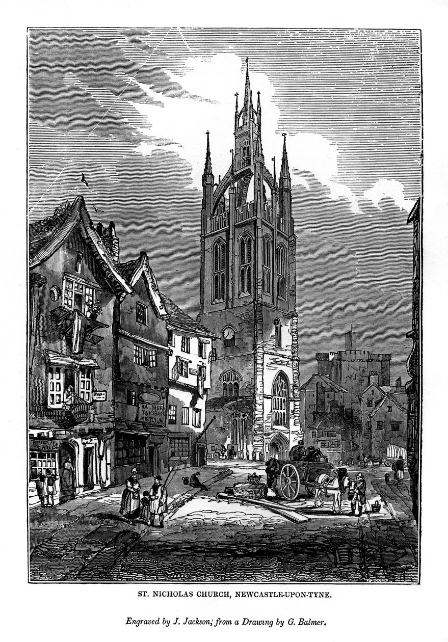 Szent Miklós templom, Newcastle-Upon-Tyne, 1843 alkotó: J. Jackson