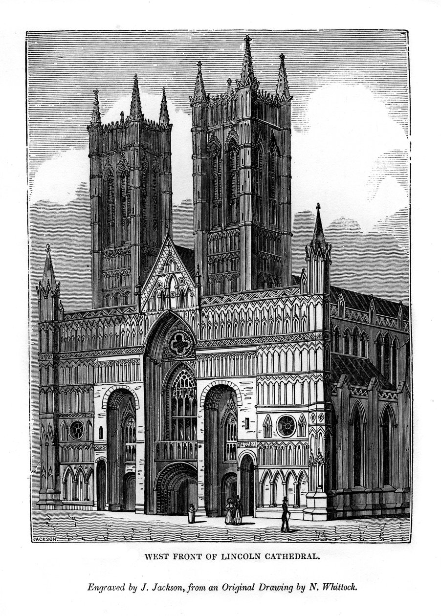 A Lincoln-székesegyház nyugati frontja, 1843 alkotó: J. Jackson