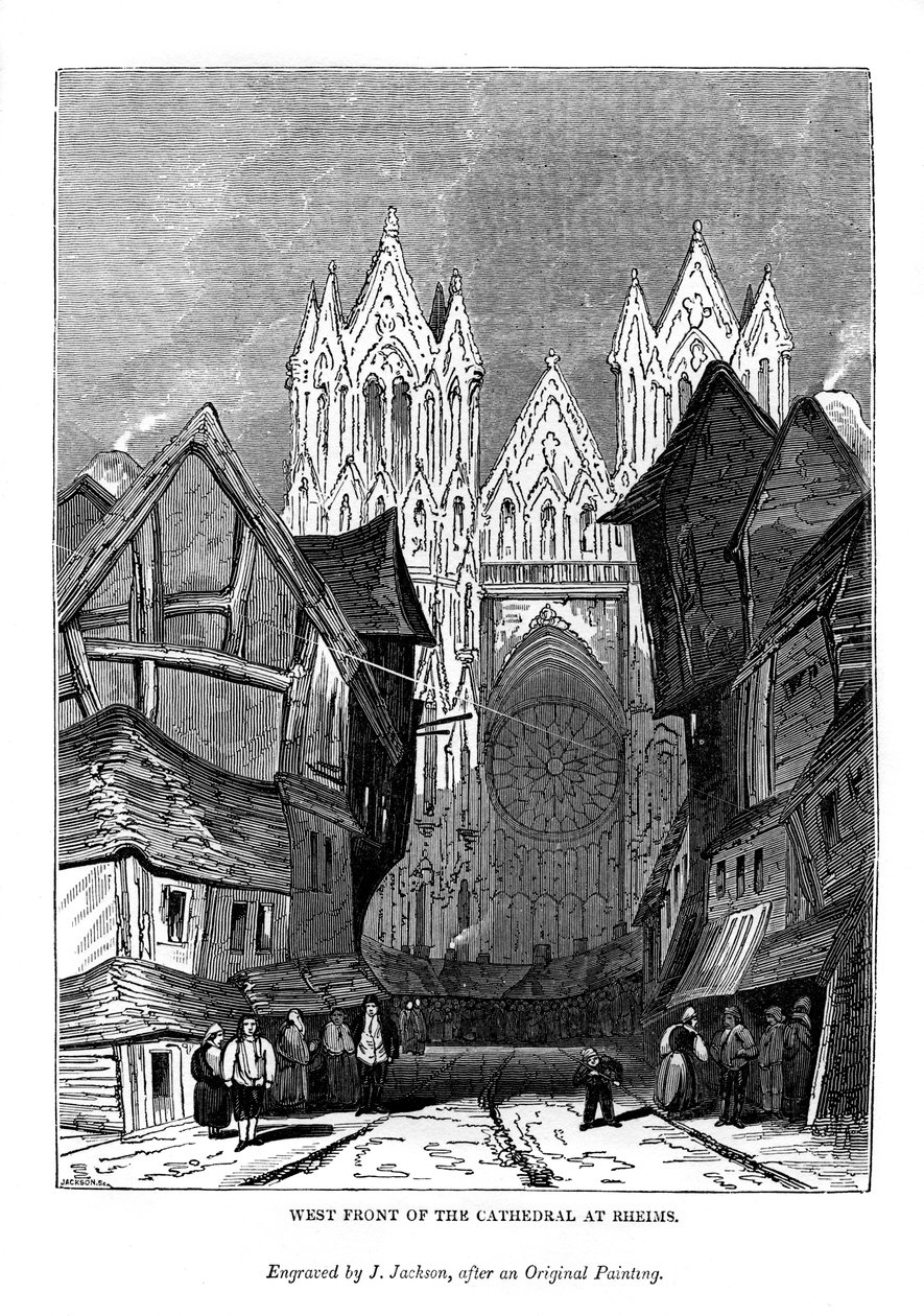 A rheimsi székesegyház nyugati frontja, 1843 alkotó: J. Jackson