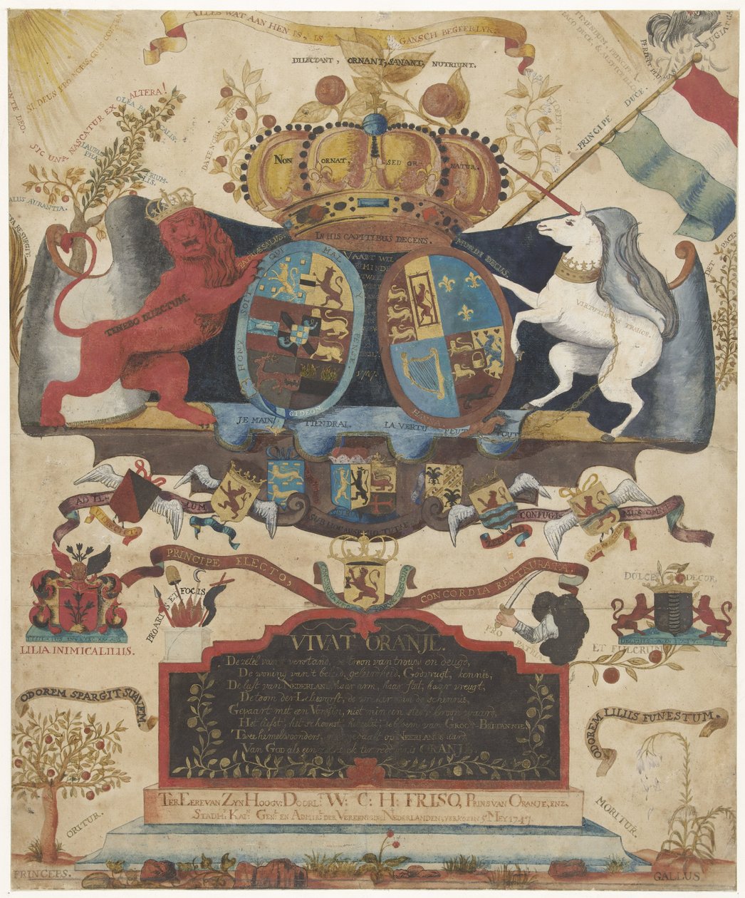IV. Vilmos felemelkedésének allegóriája, 1747 alkotó: J. Luiscius