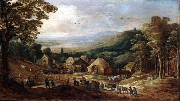 Őszi táj parasztokkal alkotó: J. and Momper J. de Brueghel