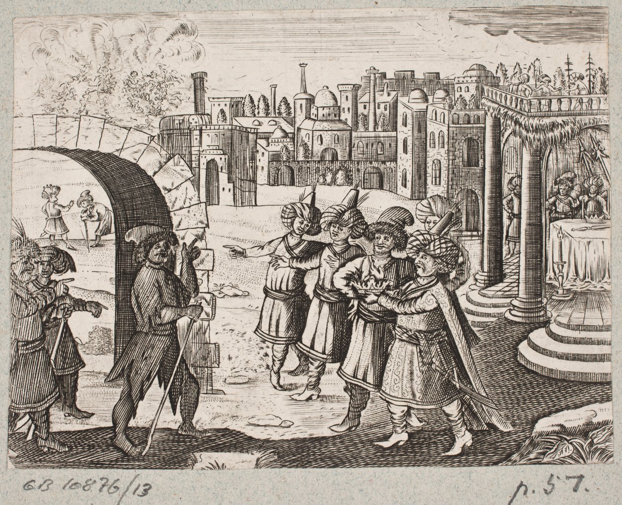 Illusztráció: Adam Olearius: „Perzsa Rosenthal, Schich Saadi zseniális költő […]”, Schleswig 1660 alkotó: J. Muller