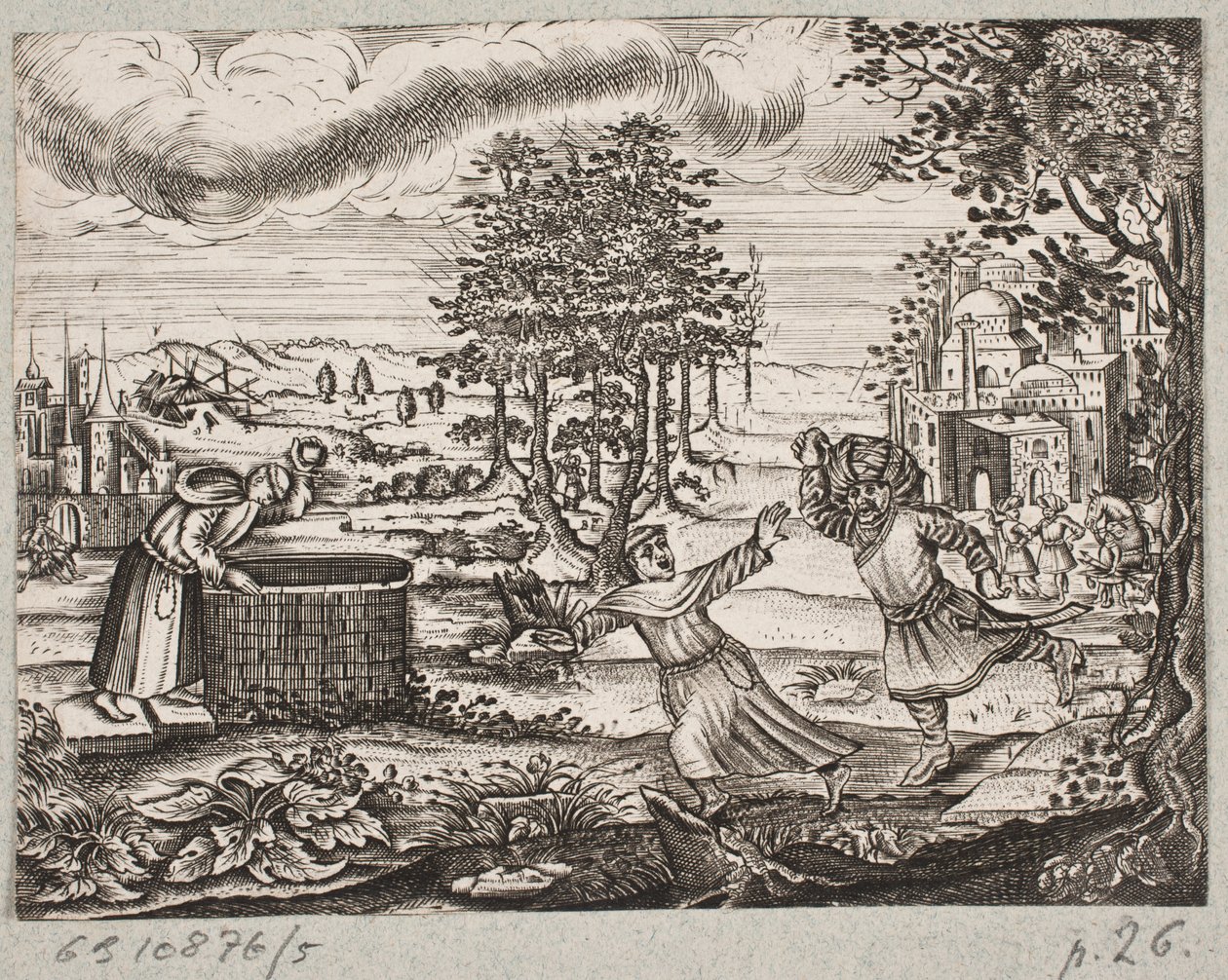 Illusztráció Adam Oleariushoz, „Perzsa Rosenthal, Schich Saadi leleményes költője […]”, Schleswig 1660 alkotó: J. Muller