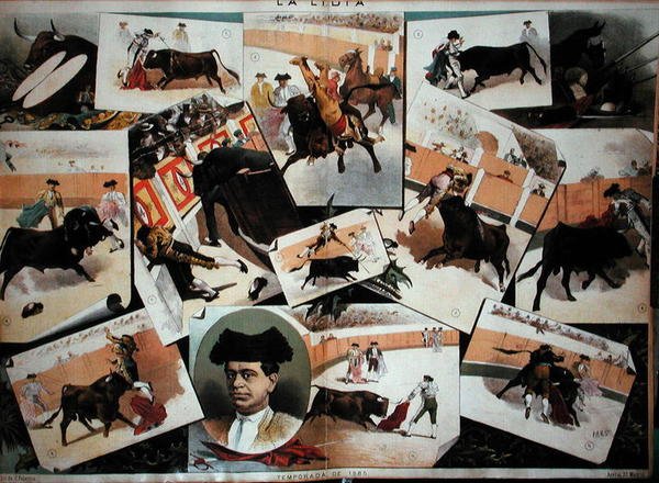 Az 1885-ös bikaviadal-szezon (színes litó) alkotó: J. Palacios