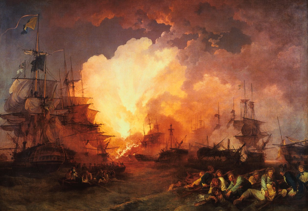 „A nílusi csata”, 1798. augusztus, 1800 alkotó: J Philippe de Loutherbough