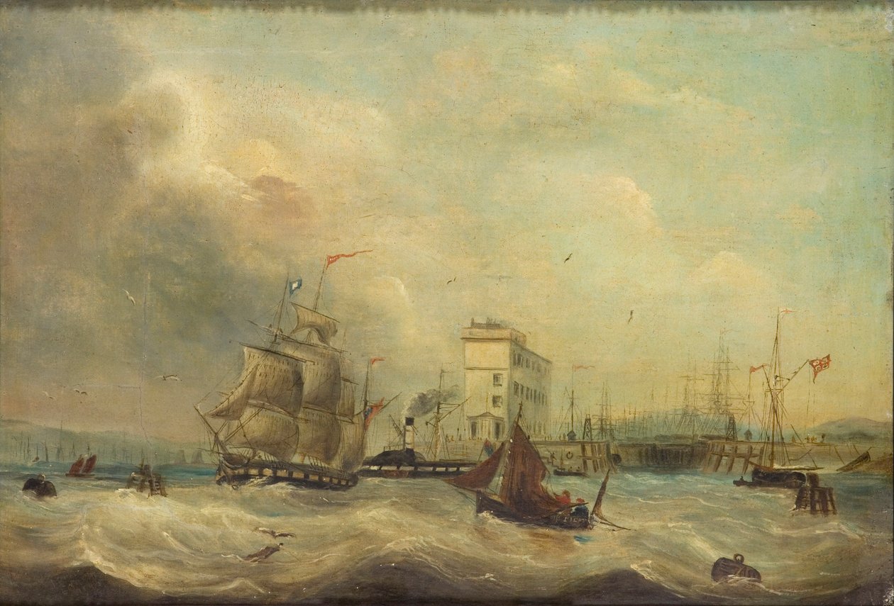 Cardiff Docks, 1844 alkotó: J Price