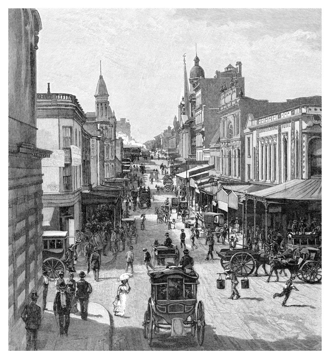 King Street, Sydney, Új-Dél-Wales, Ausztrália, 1886. alkotó: J. R. Ashton