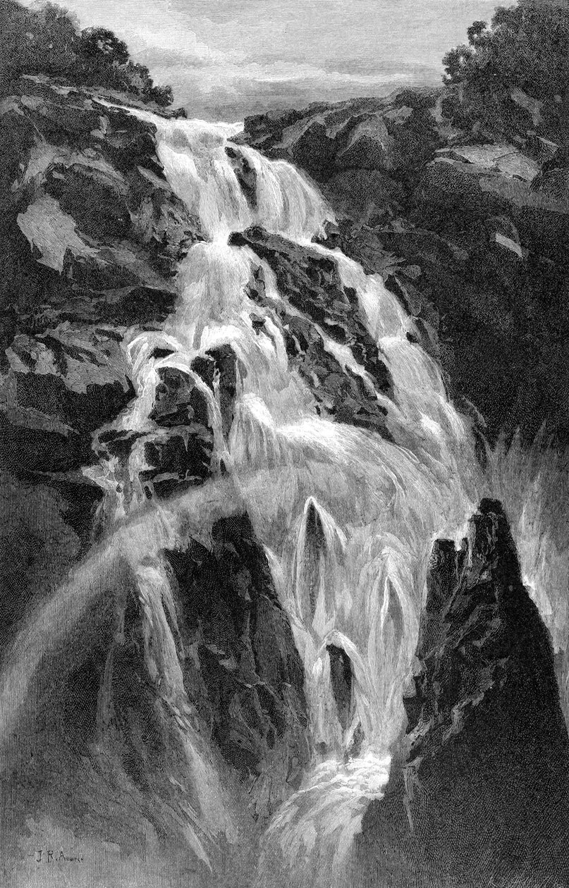 A Barron-vízesés Cairns közelében, Queensland, Ausztrália, 1886. alkotó: J. R. Ashton