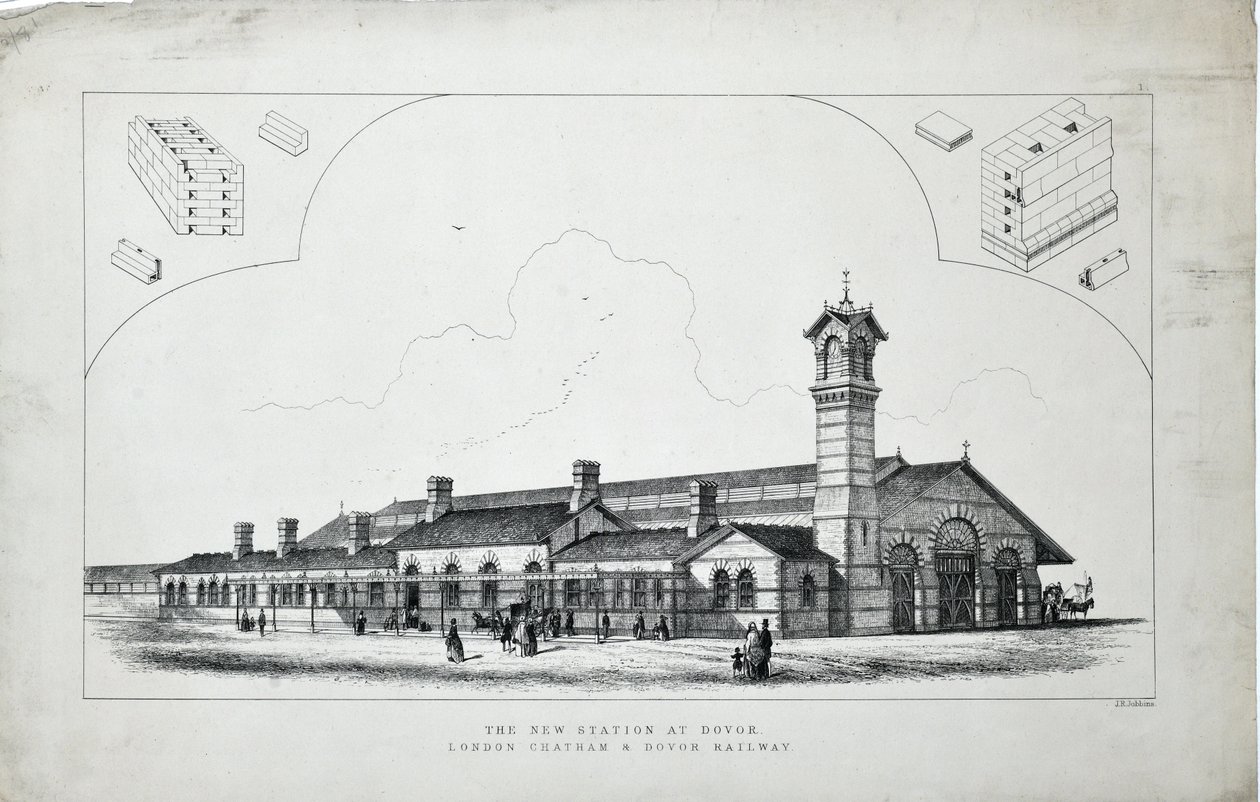 New station at Dovor (sic). London, Chatham and Dovor Railway. 1860 (etching on paper) alkotó: J. R. Jobbins