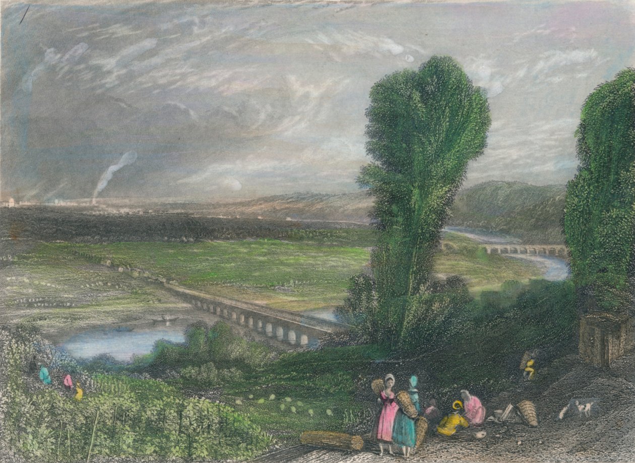 „Szent Felhő és Sevres hídjai”, 1835. alkotó: J Radclyffe