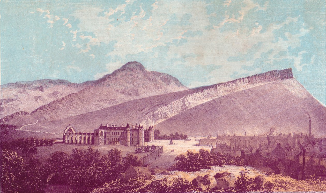 „Holyrood Palace & Arthur Seat”, 1880. alkotó: J Ramage