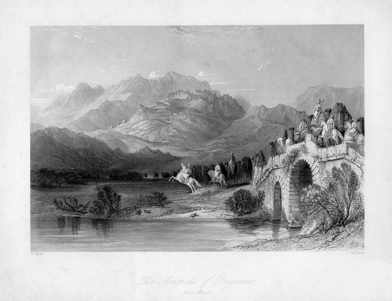 Pergamum Bergama akropolisza, Törökország, 19. század. alkotó: J. Redaway