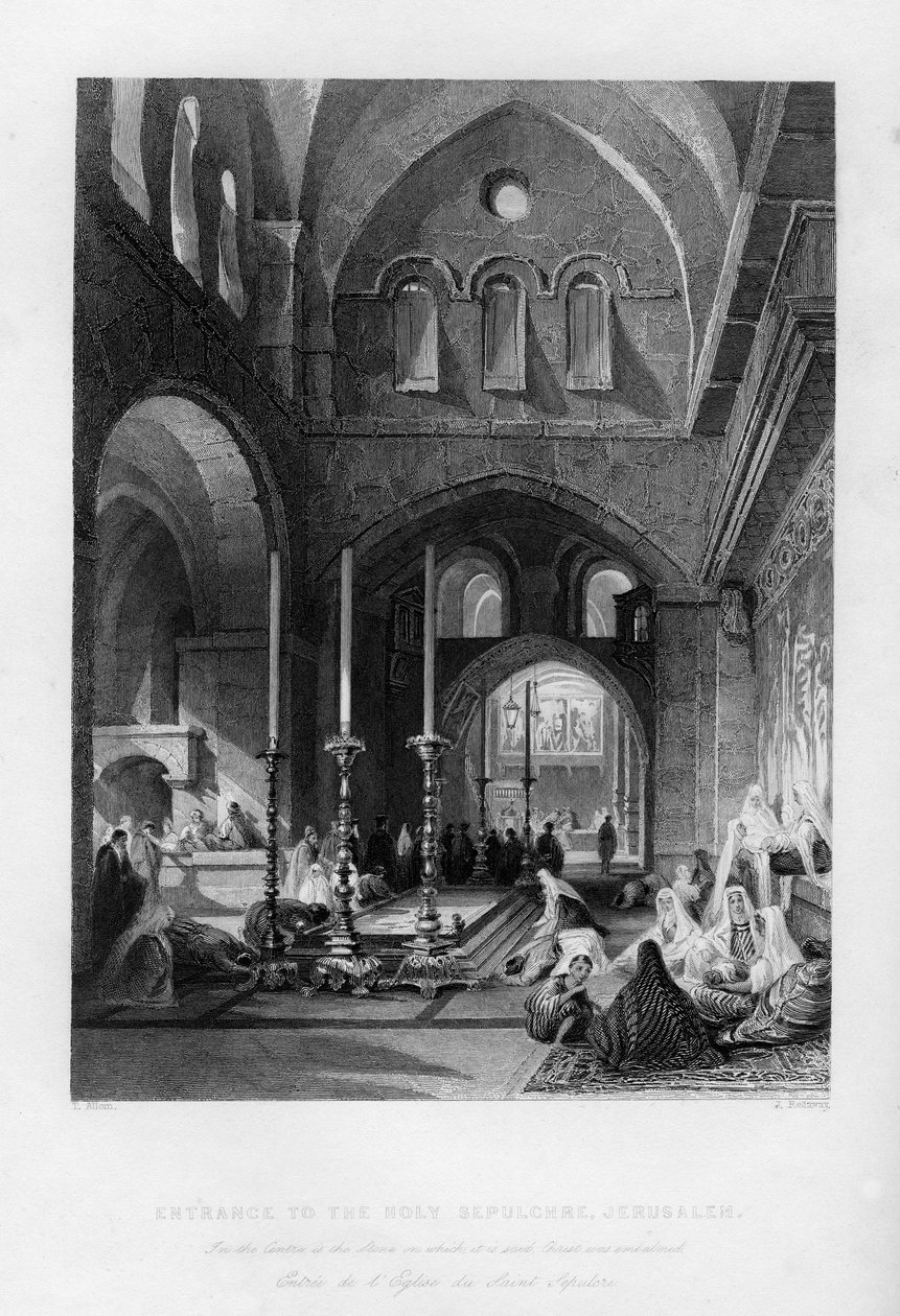A Szent Sír bejárata, Jeruzsálem, Izrael, 1841. alkotó: J. Redaway