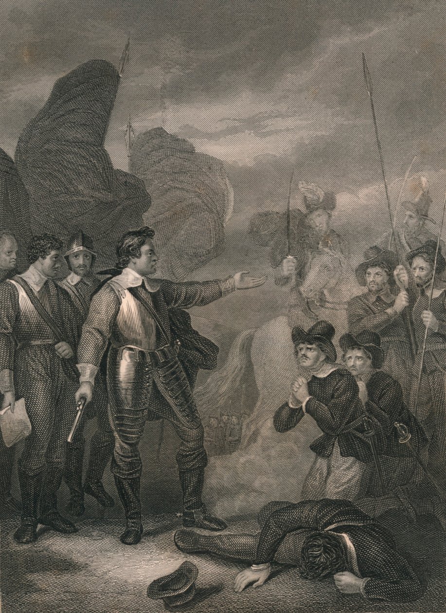 Cromwell elnyomja a lázadást a hadseregben, 1640-es évek, 19. század közepe. alkotó: J. Rogers