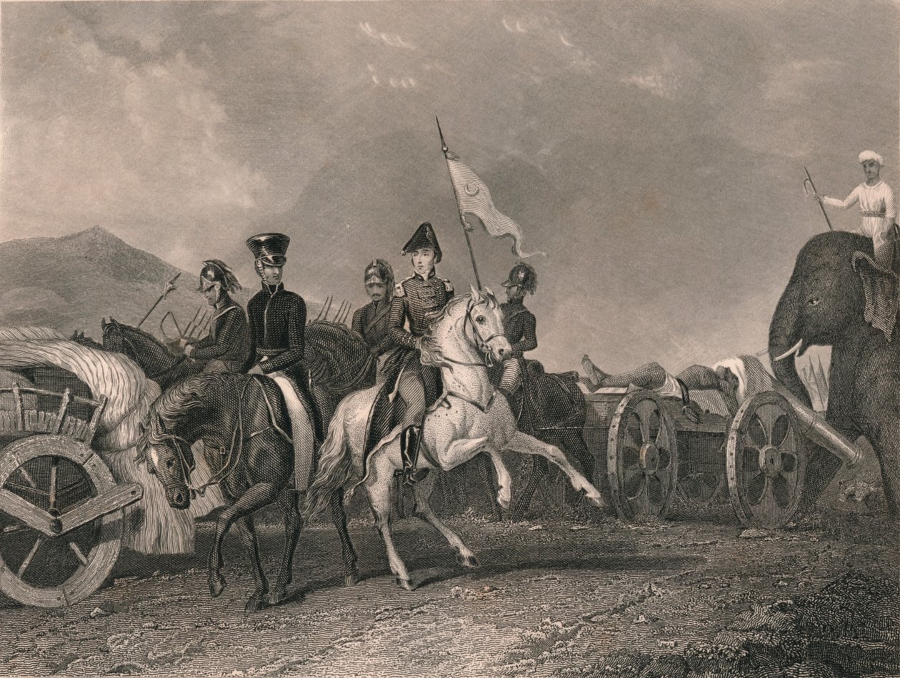 Dhoondiah veresége és halála Conaghullban, 1800, 19. század eleje-közepe. alkotó: J. Rogers