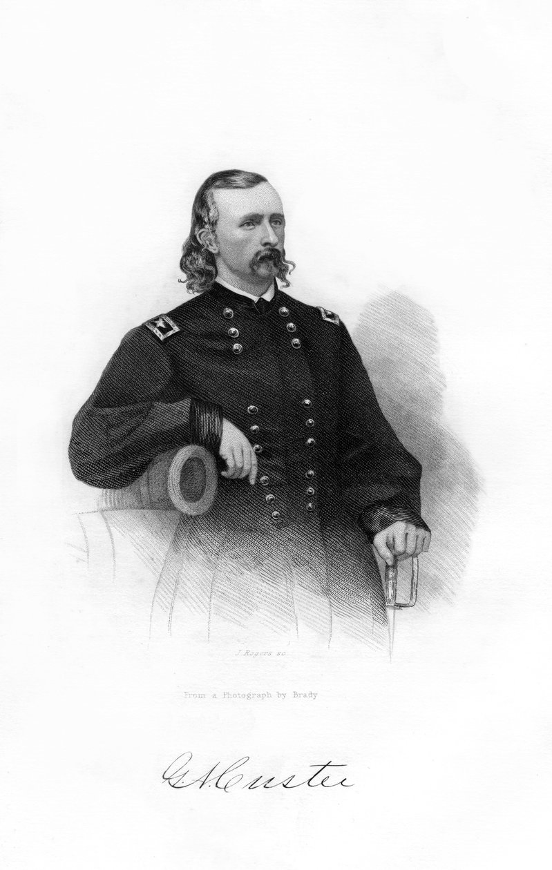George Armstrong Custer tábornok, az Egyesült Államok hadseregének lovasságának parancsnoka, 1862-1867. alkotó: J. Rogers