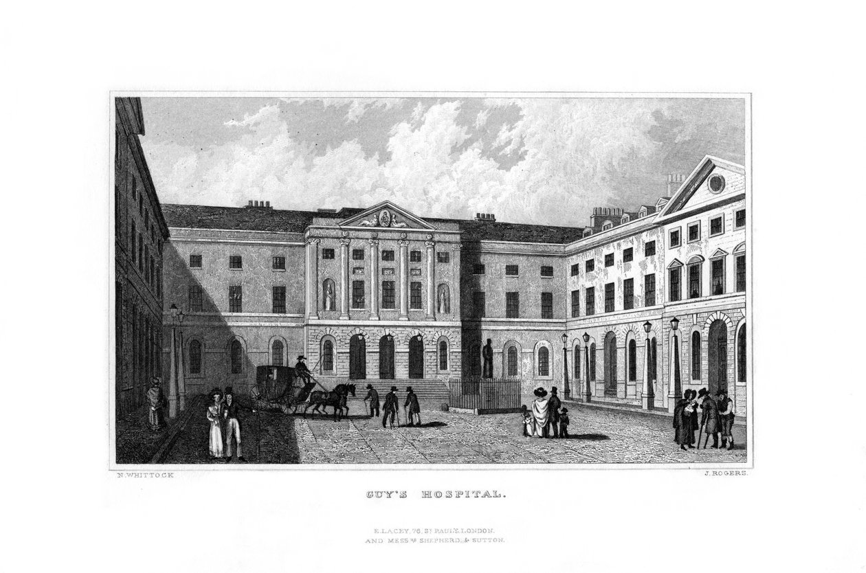 Guys Hospital, Southwark, London, 1829. alkotó: J. Rogers