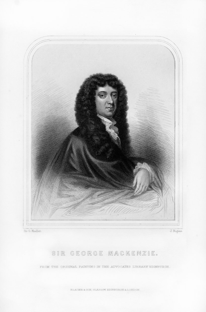 Sir George Mackenzie, Rosehaugh, skót ügyvéd és jogi író, 1870 alkotó: J. Rogers