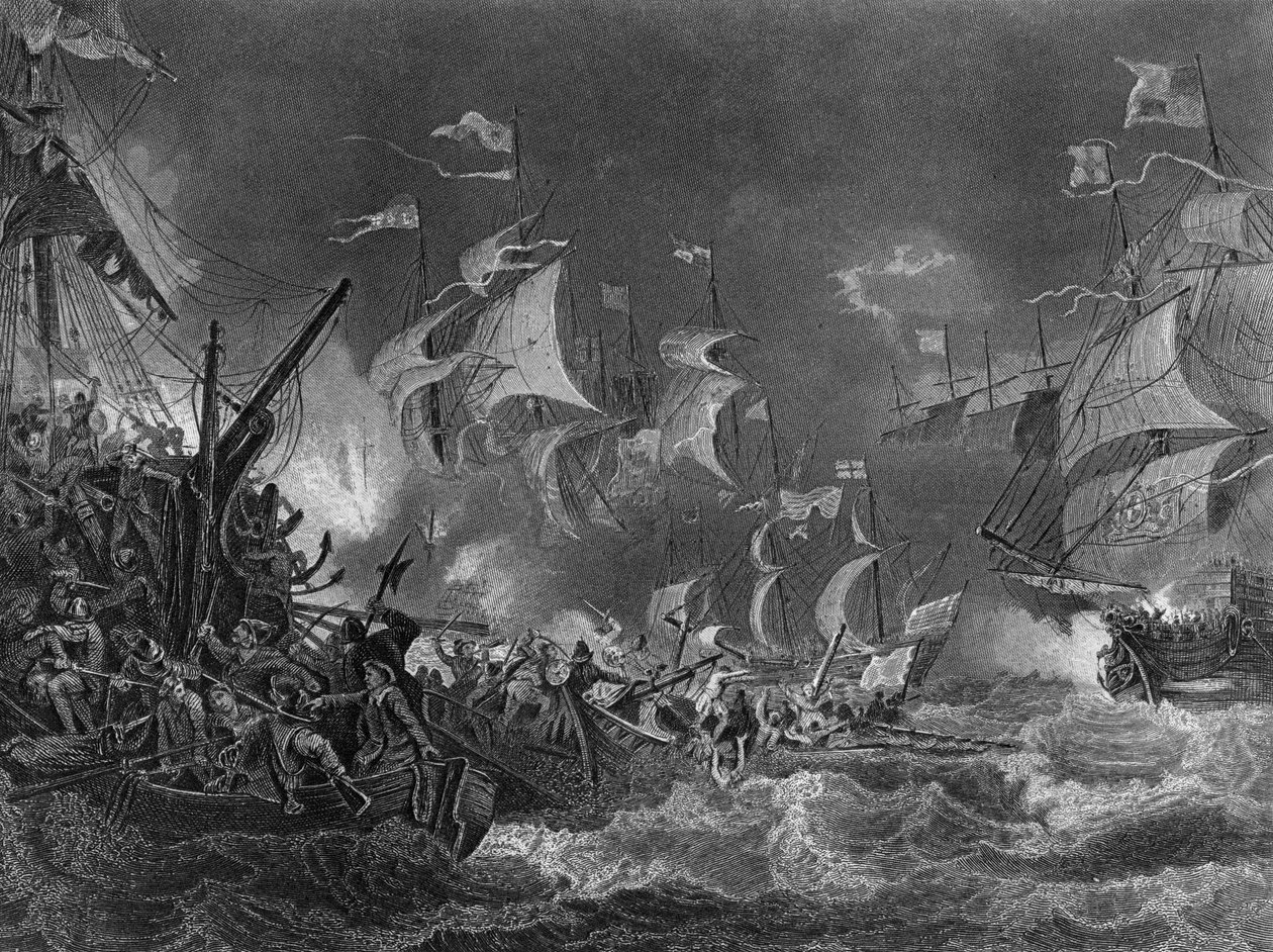 A spanyol Armada veresége, 1588 c1857. alkotó: J. Rogers