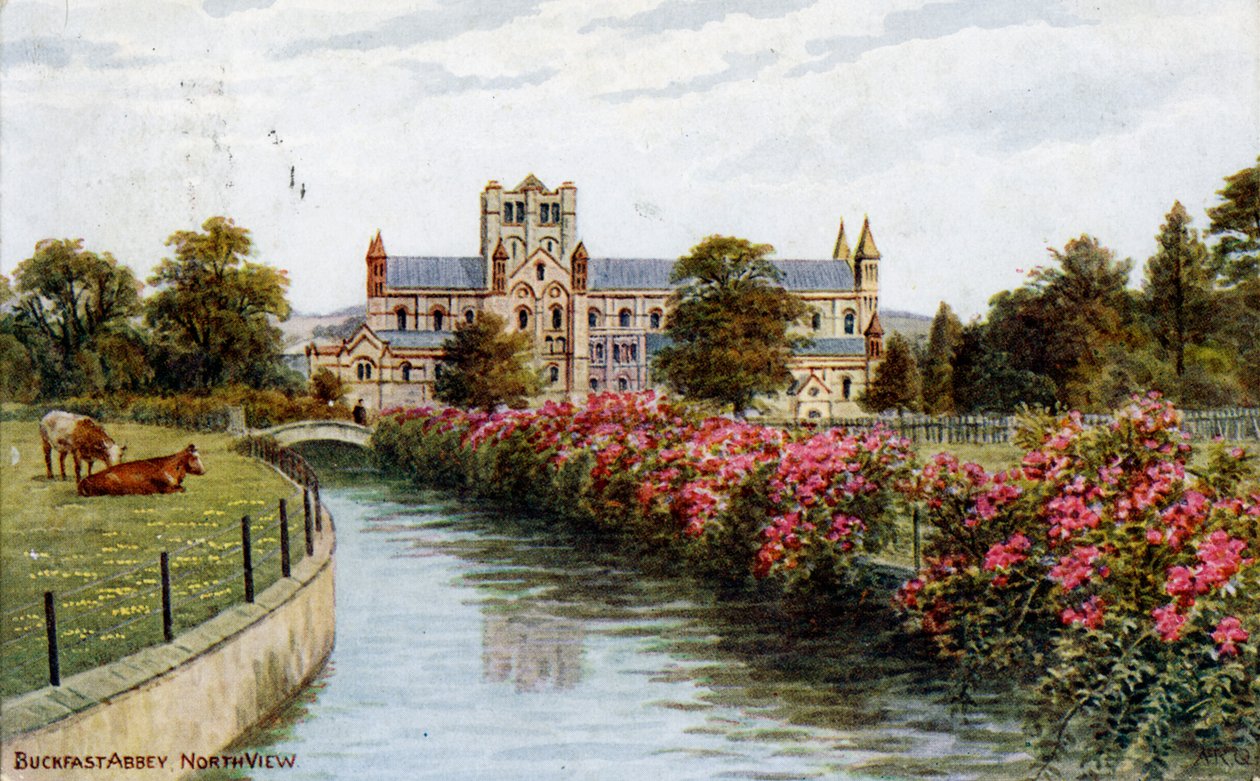 Buckfast Abbey, északi nézet, Devon. alkotó: J Salmon