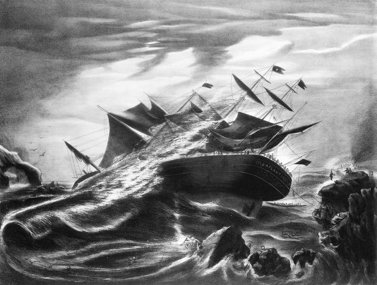 Az "Atlantic" hajótörése a Mars Headnél, Új-Skócia 1873. április 1. alkotó: J. Soloman