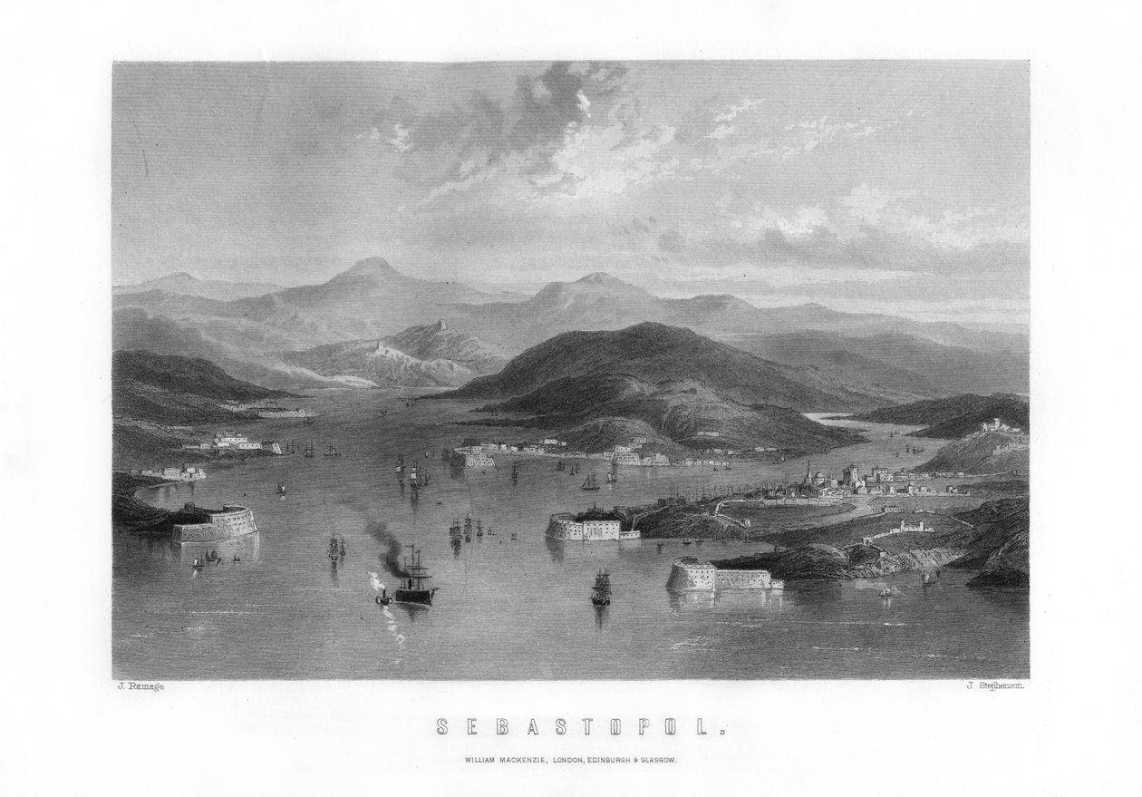 Szevasztopol, kikötőváros Ukrajnában, 1893. alkotó: J. Stephenson