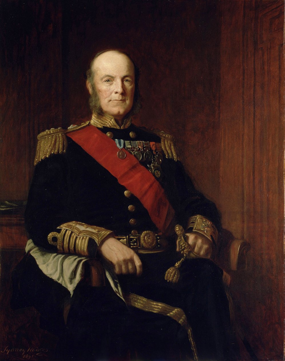 Arthur Hood admirális portréja alkotó: J. Sydney Willis Hodges