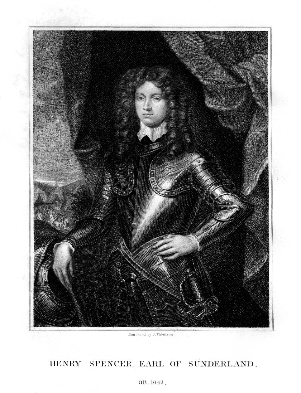 Henry Spencer, Sunderland 1. grófja, angol katona, 1823. alkotó: J. Thomson