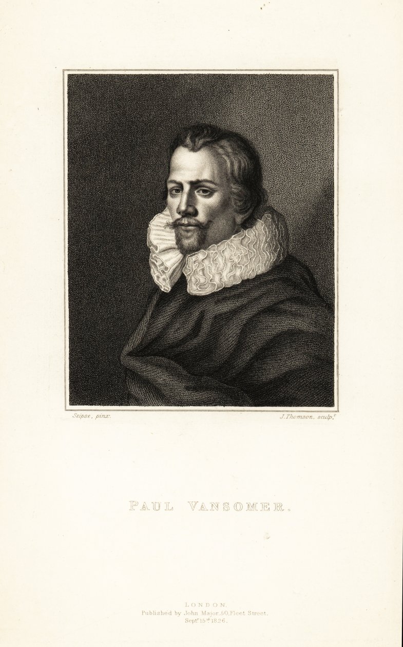 Paul van Somer flamand művész és I. Jakab angol király udvari festőjének portréja, 1577-1621 körül alkotó: J. Thomson