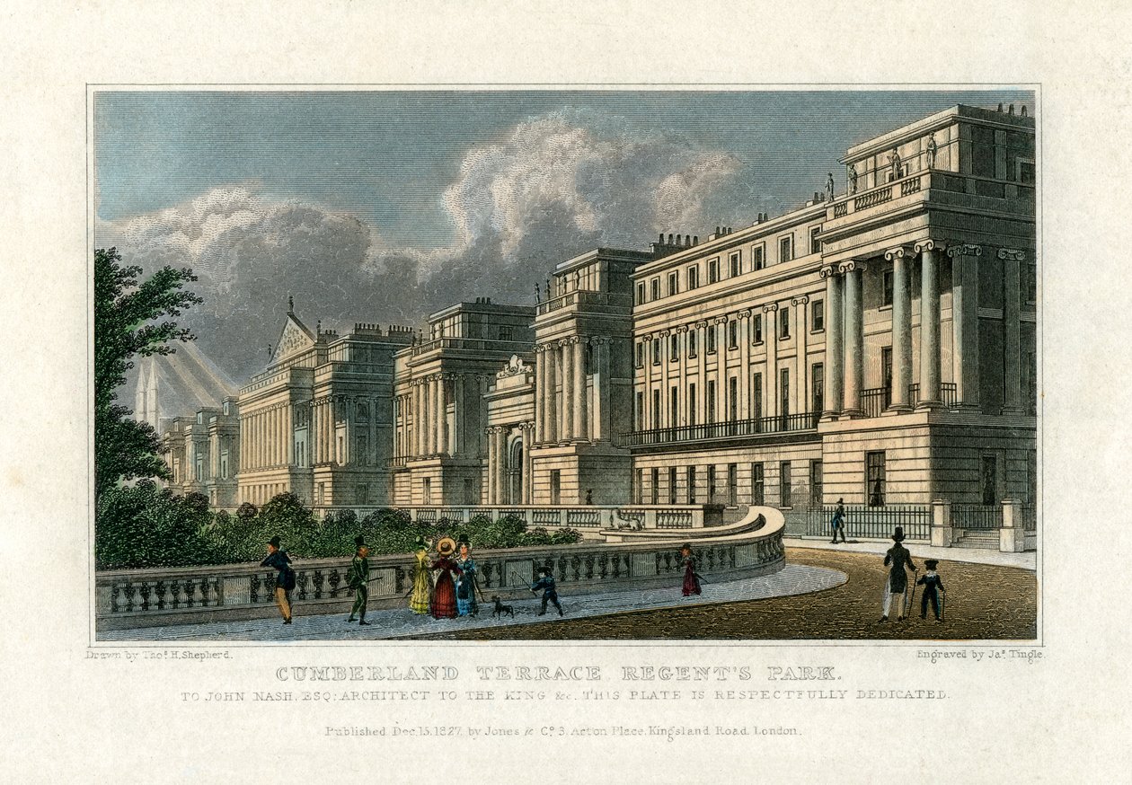 Cumberland Terrace, Regents Park, London, 1827 alkotó: J. Tingle