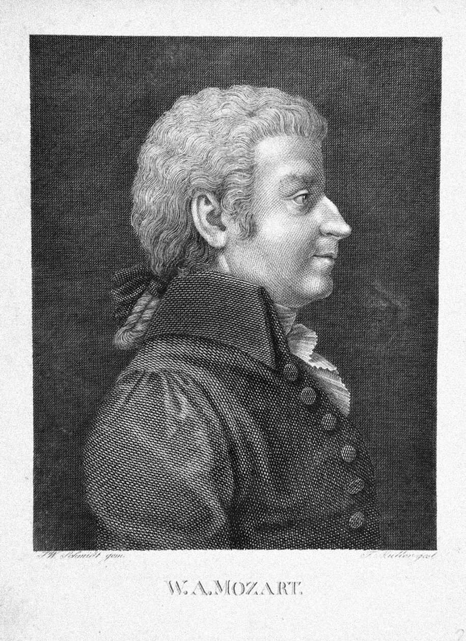Wolfgang Amadeus Mozart, 1825 körül alkotó: J. W. Schmidt