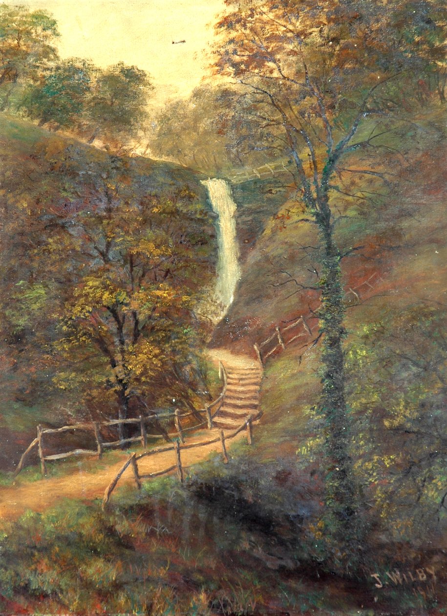 Shanklin Chine, Wight-sziget, 1911 alkotó: J. Wilby
