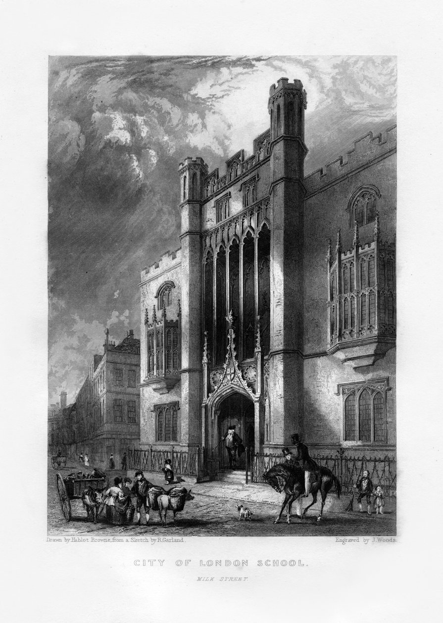 City of London School, London, 19. század. alkotó: J. Woods