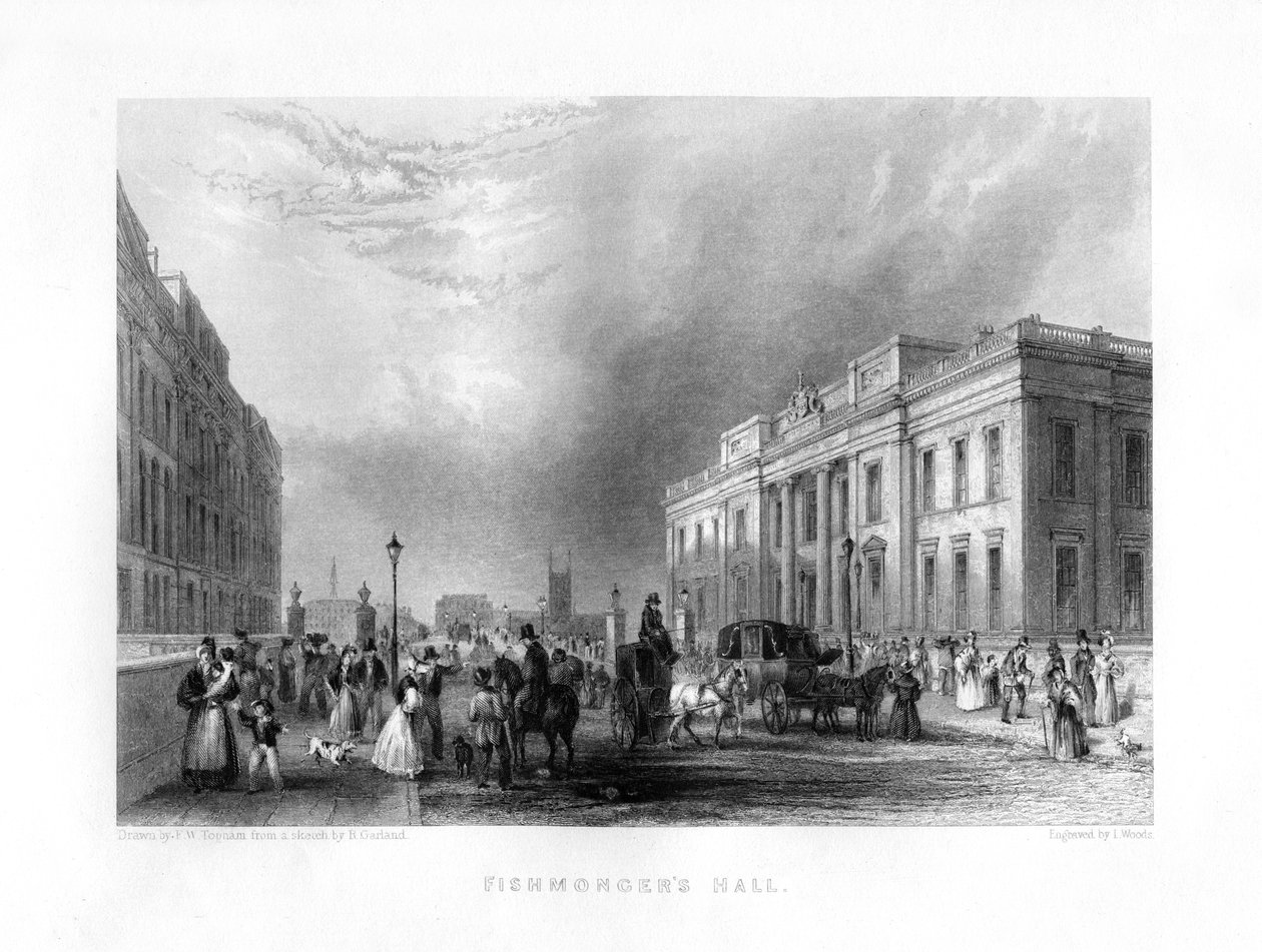 Fishmongers Hall, London, 19. század. alkotó: J. Woods