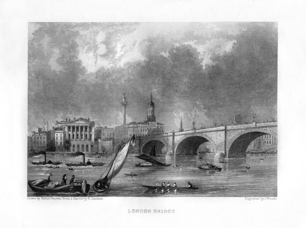 London Bridge, London, 19. század. alkotó: J. Woods