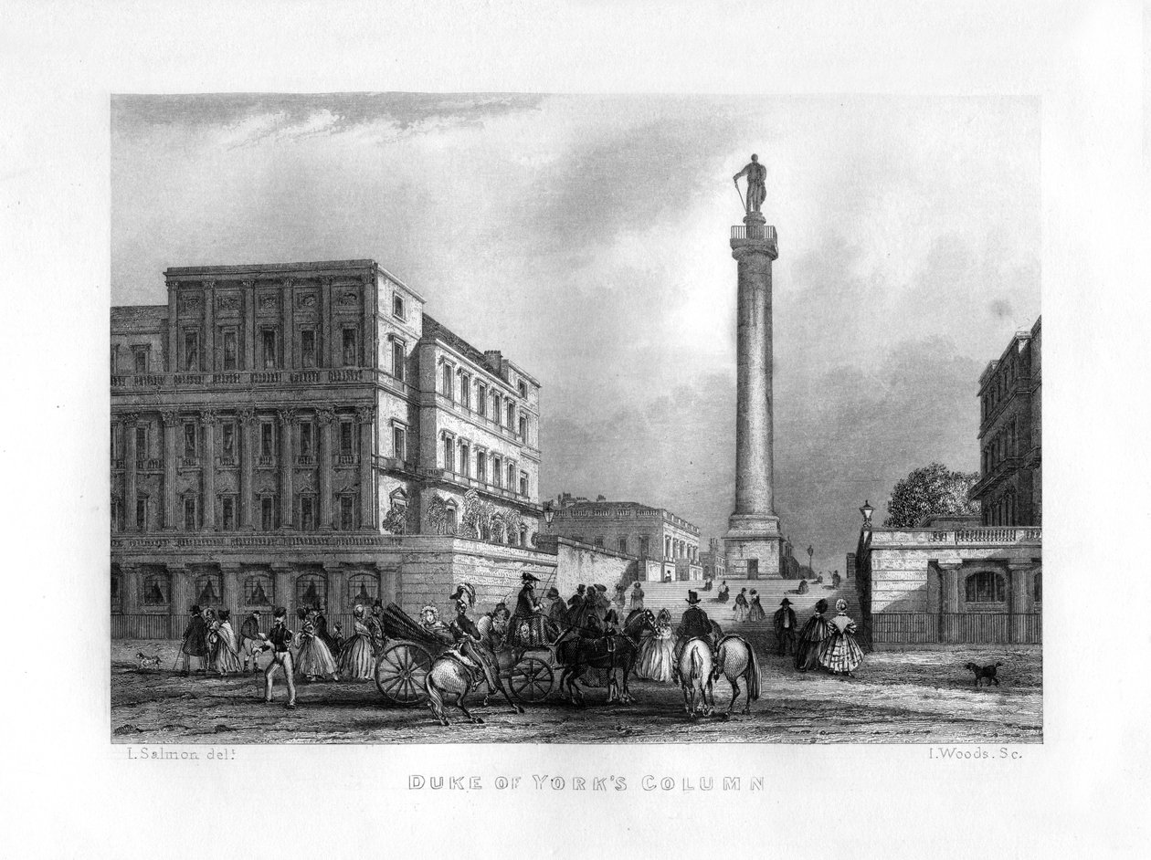 The Duke of York Column, London, 19. század. alkotó: J. Woods