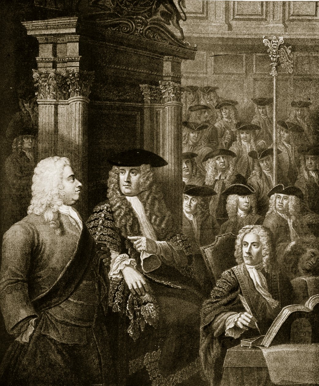 Az alsóház Walpole kormányzatában, illusztráció a „Hutchinson