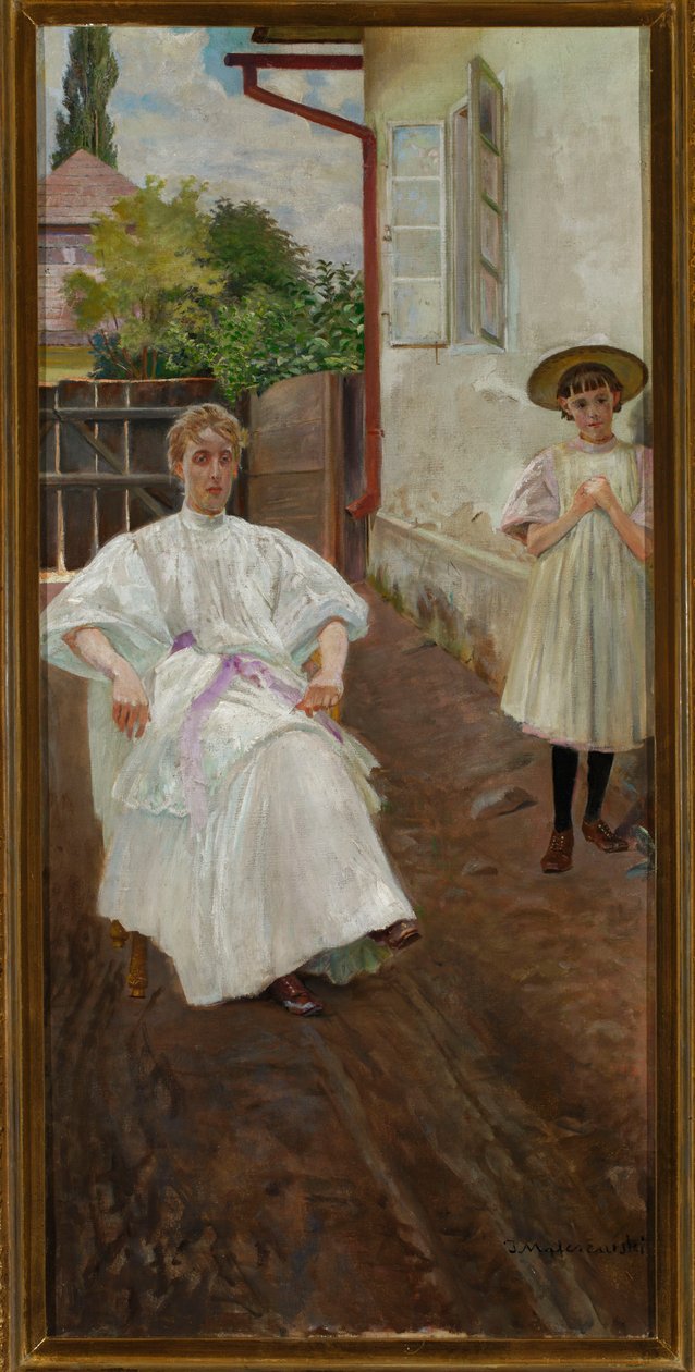 A ház előtt – a művész felesége és lánya alkotó: Jacek Malczewski