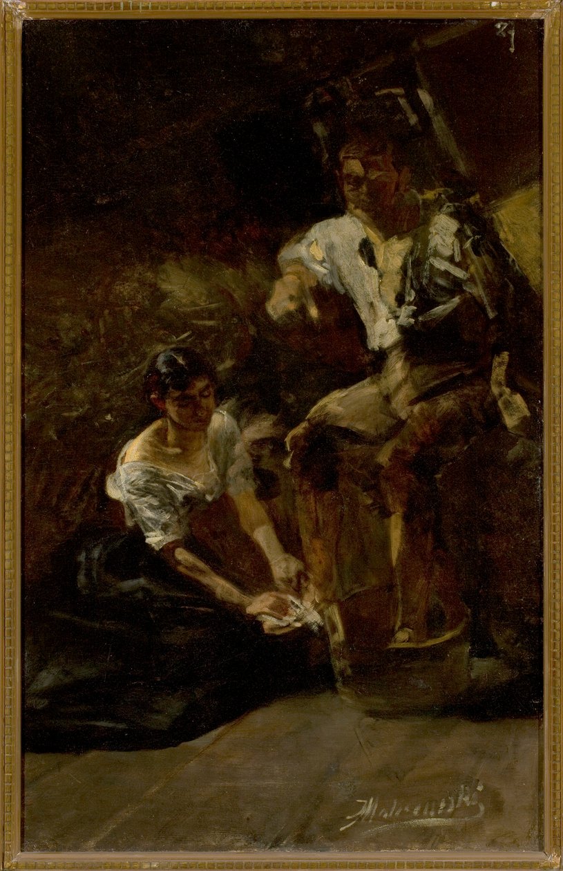 Lábmosás (szibériai jelenet) alkotó: Jacek Malczewski