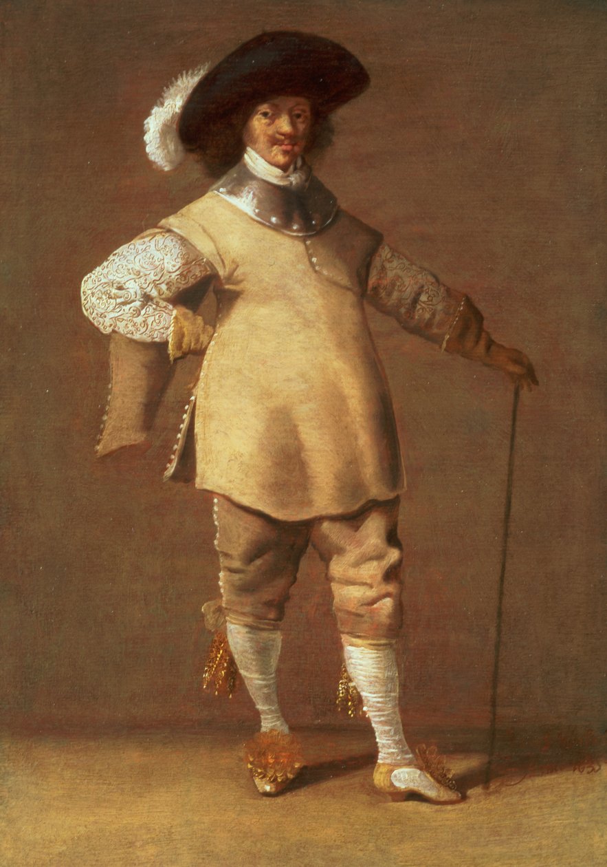 Egy lovas egy belső térben áll, 1635 alkotó: Jacob Fransz van der Merck