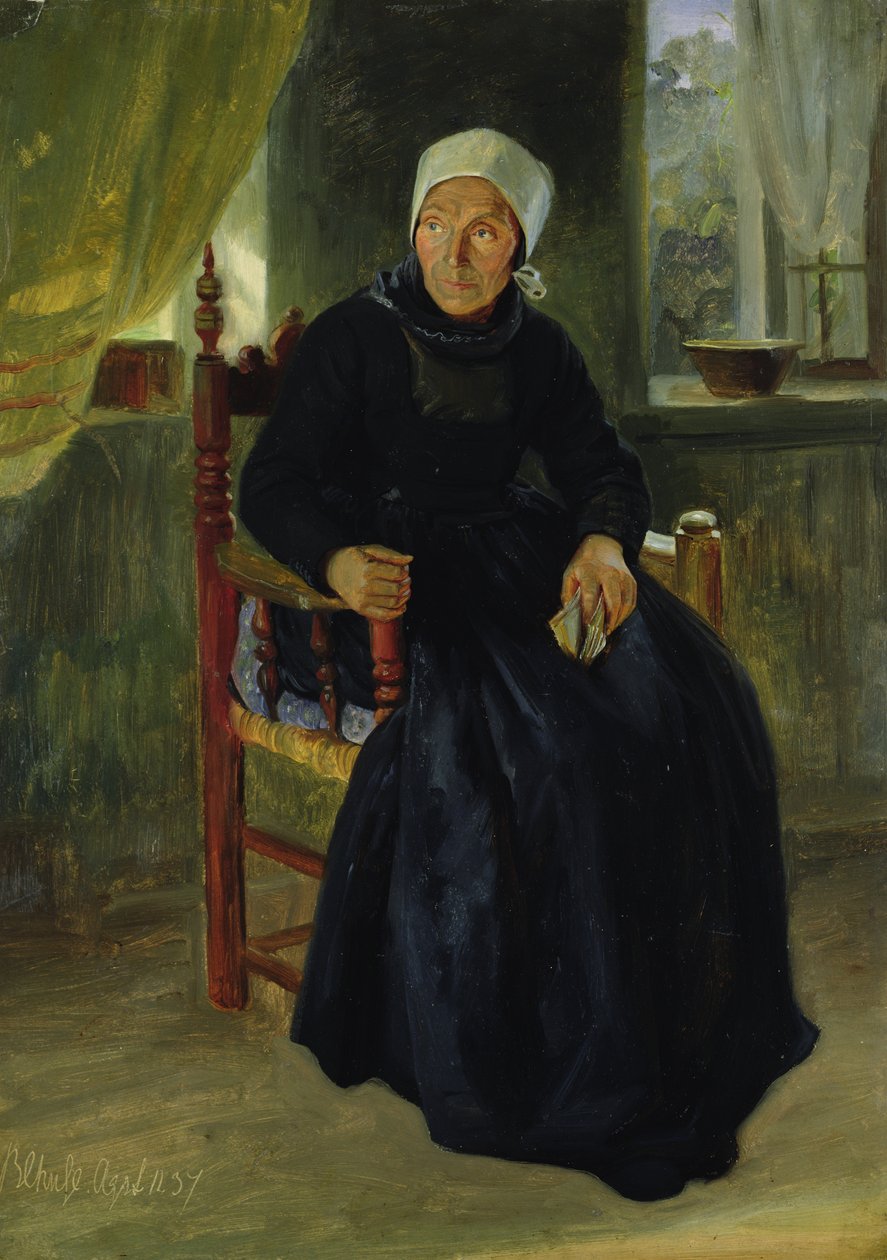 Egy blankenesei nő, 1837 (olaj, papír, kártya) alkotó: Jacob Gensler