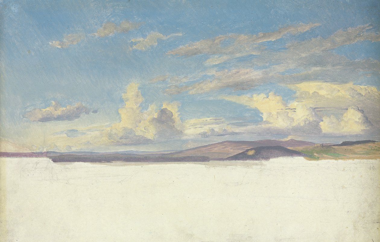 Cloud Study, 1830 körül (wc papíron, kártyán) alkotó: Jacob Gensler